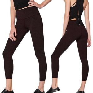 Lululemon Align Pant II Nulu 25" High Rise Granulite Garnet Black Women’s Size 6